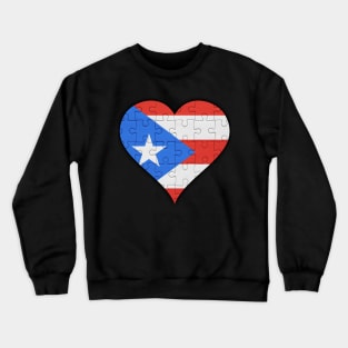 Puerto Rican Jigsaw Puzzle Heart Design - Gift for Puerto Rican With Puerto Rico Roots Crewneck Sweatshirt